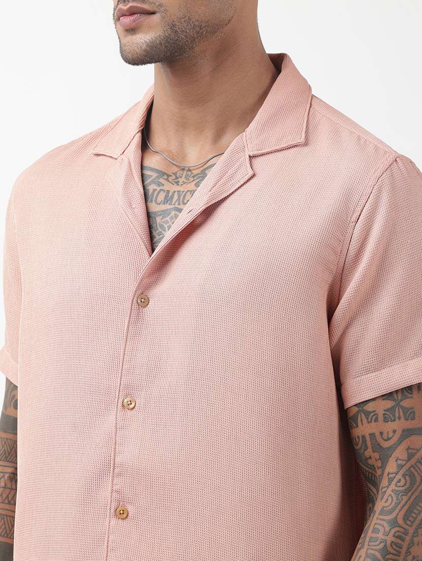 men solid short sleeve shirt & shorts co-ord set - 22321754 -  Standard Image - 7
