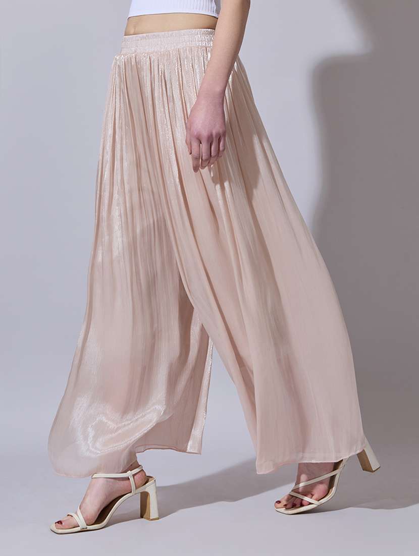 women solid mid rise flared palazzo - 22321767 -  Standard Image - 2