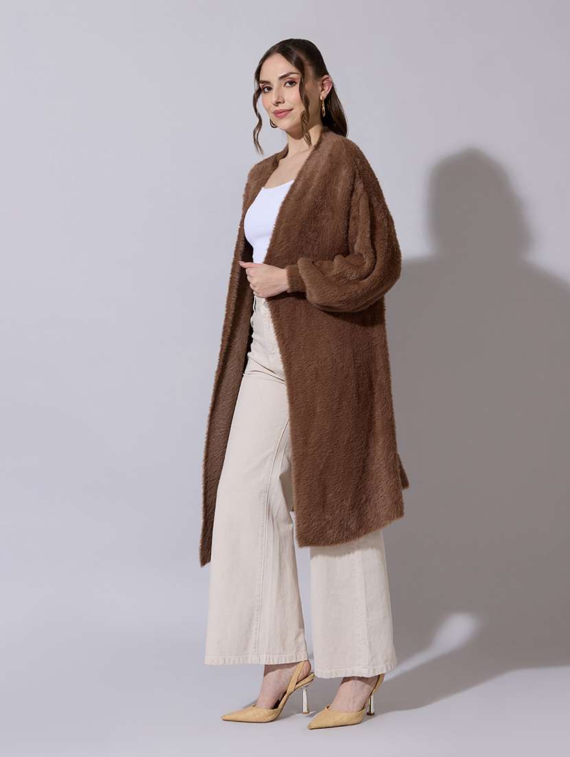 women solid long sleeve long shrug - 22321769 -  Standard Image - 2