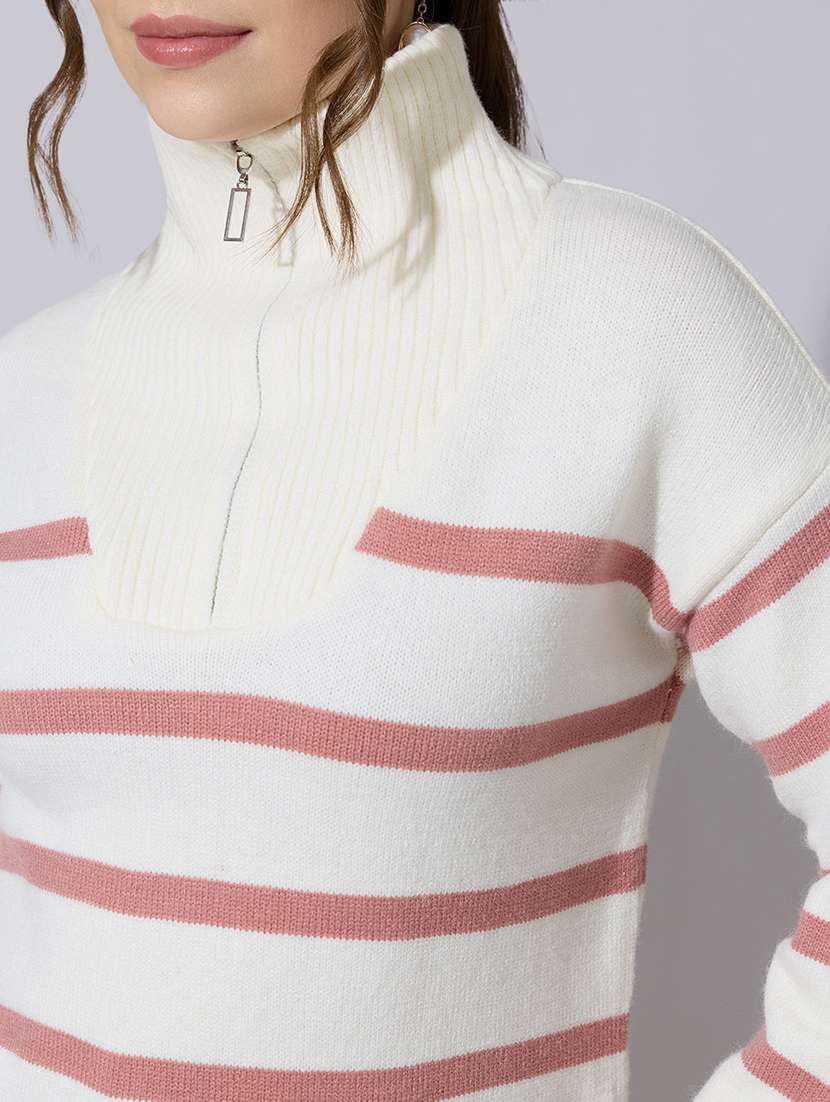 women striped long sleeve pullover - 22321773 -  Standard Image - 2