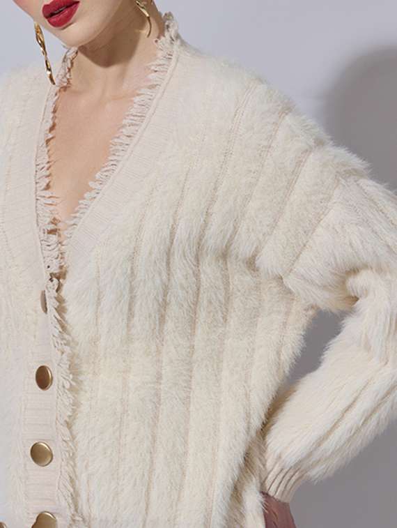 women self designed long sleeve cardigan - 22321775 -  Standard Image - 2