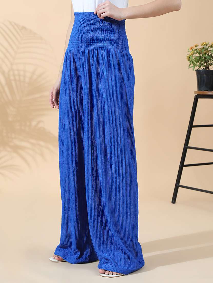 women solid high rise wide leg trouser - 22321779 -  Standard Image - 2