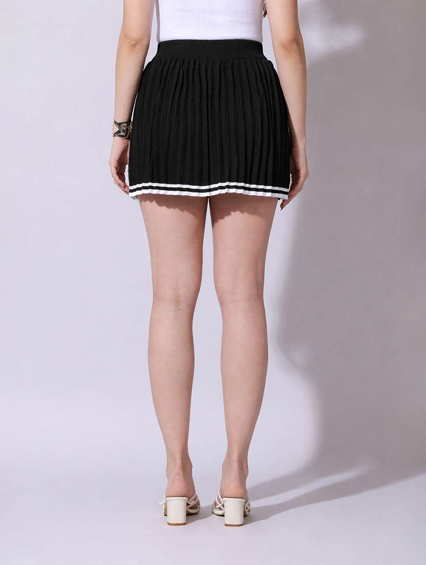 Women Solid High Rise Pleated Skirt - 22321819 -  Standard Image - 2