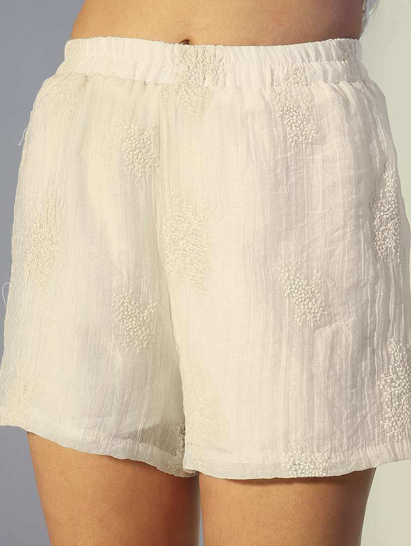 women embroidered shirt and shorts co-ord set - 22321831 -  Standard Image - 7