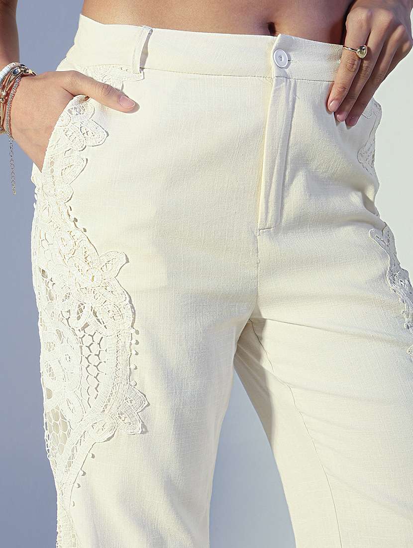 women self designed lace shirt and trouser co-ord set - 22321835 -  Standard Image - 7
