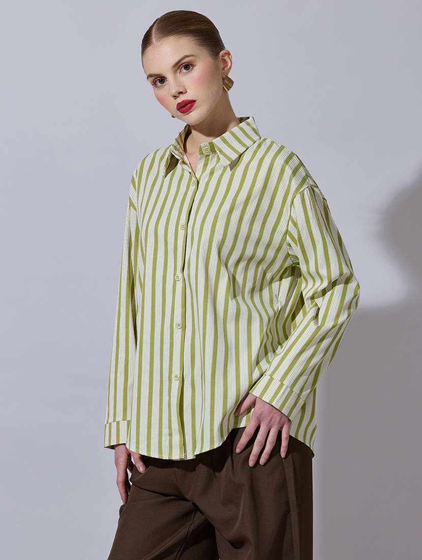 women striped long sleeve oversized shirt - 22321890 -  Standard Image - 2