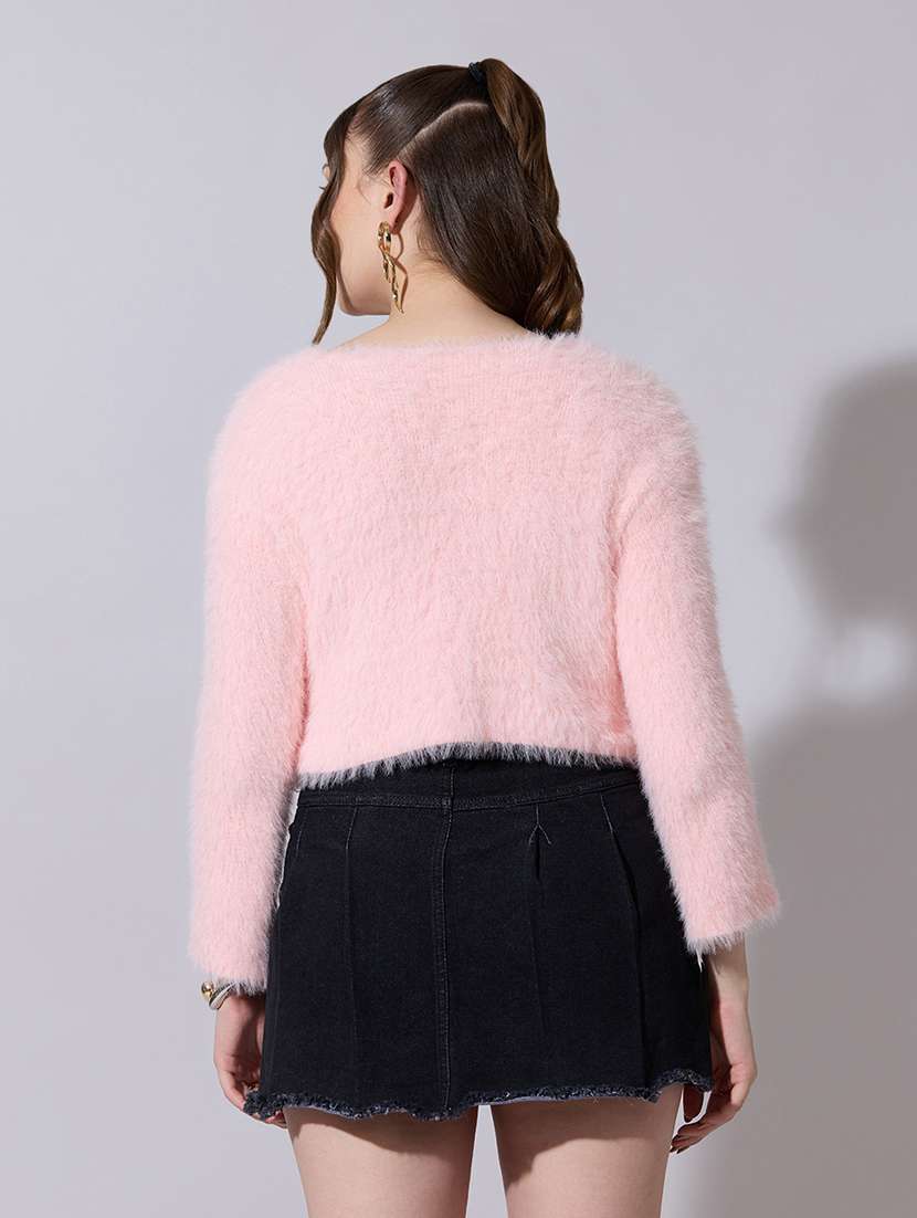 women solid bell sleeve crop top - 22321897 -  Standard Image - 2