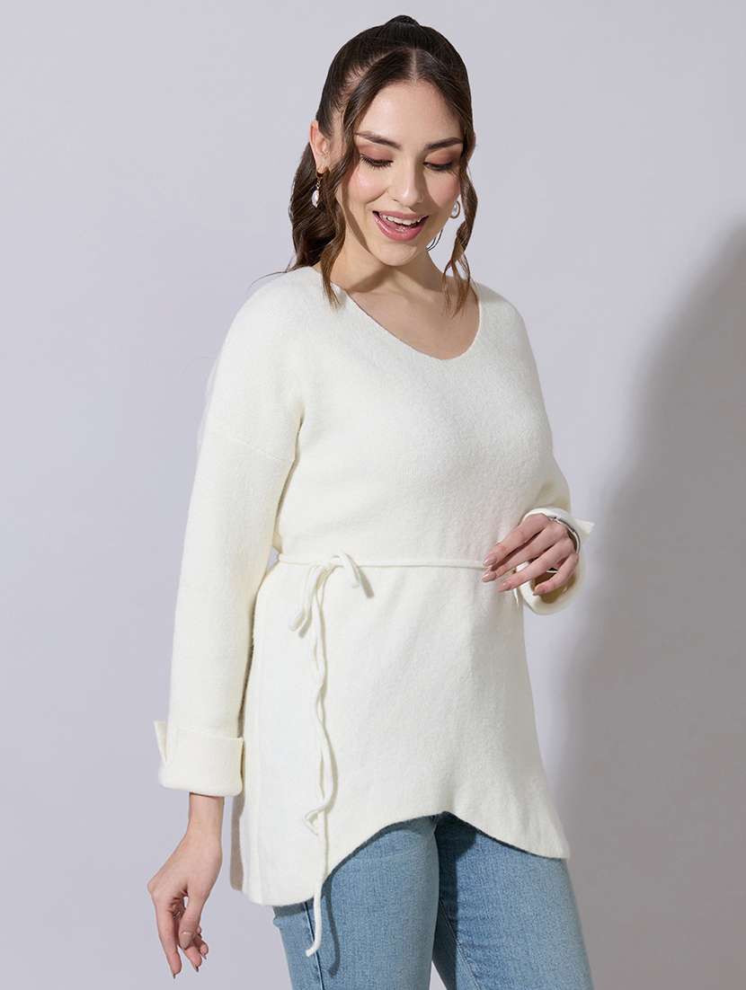 women solid long sleeve a-line top - 22321902 -  Standard Image - 2