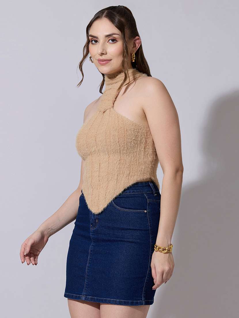 women self designed hlater neck asymmetric  top - 22321912 -  Standard Image - 2