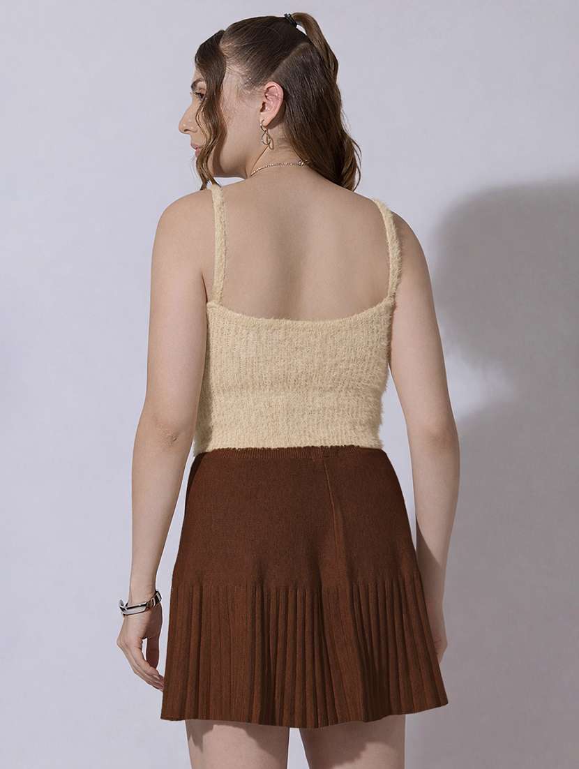 women solid sleeveless crop top - 22321943 -  Standard Image - 2