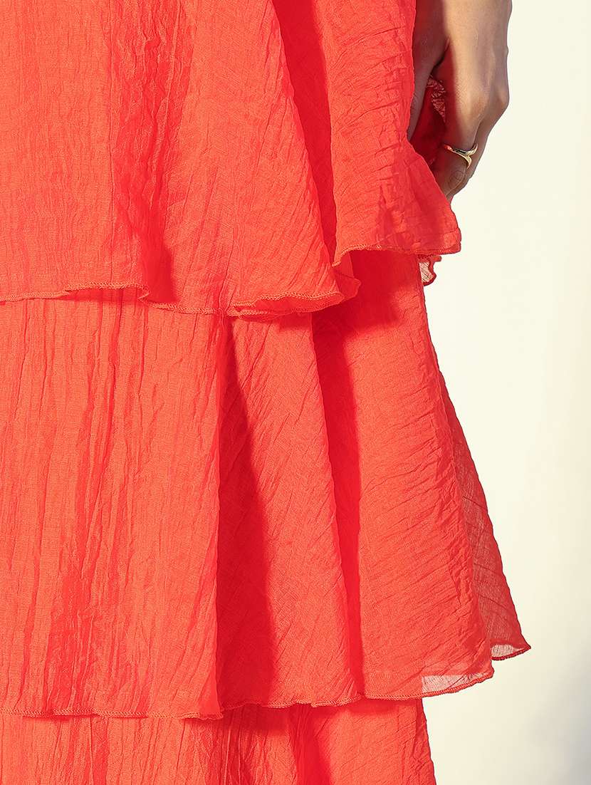 women solid sleeveless ruffle dress - 22321979 -  Standard Image - 7