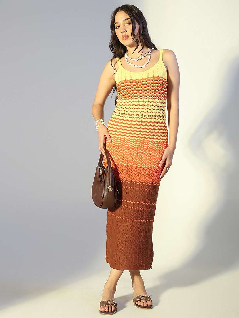 women printed shoulder strap bodycon dress