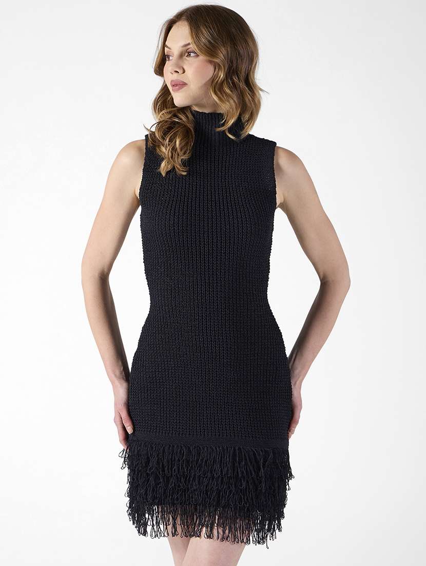 women solid sleeveless crochet bodycon dress - 22322031 -  Standard Image - 2