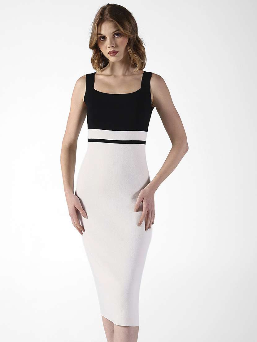 women color blocked sleeveless bodycon dress - 22322039 -  Standard Image - 2