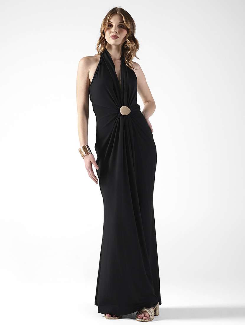 women soldi halter neck sleeveless a-line dress - 22322045 -  Standard Image - 2
