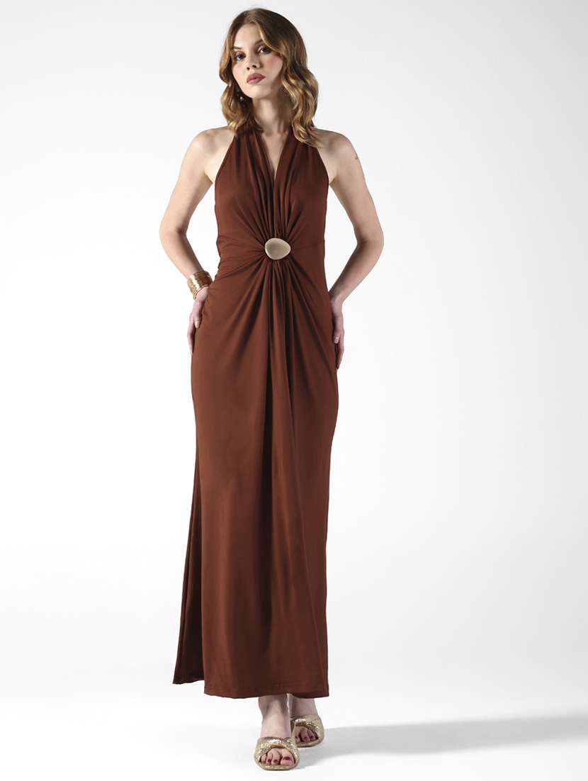 women soldi halter neck sleeveless a-line dress - 22322046 -  Standard Image - 2