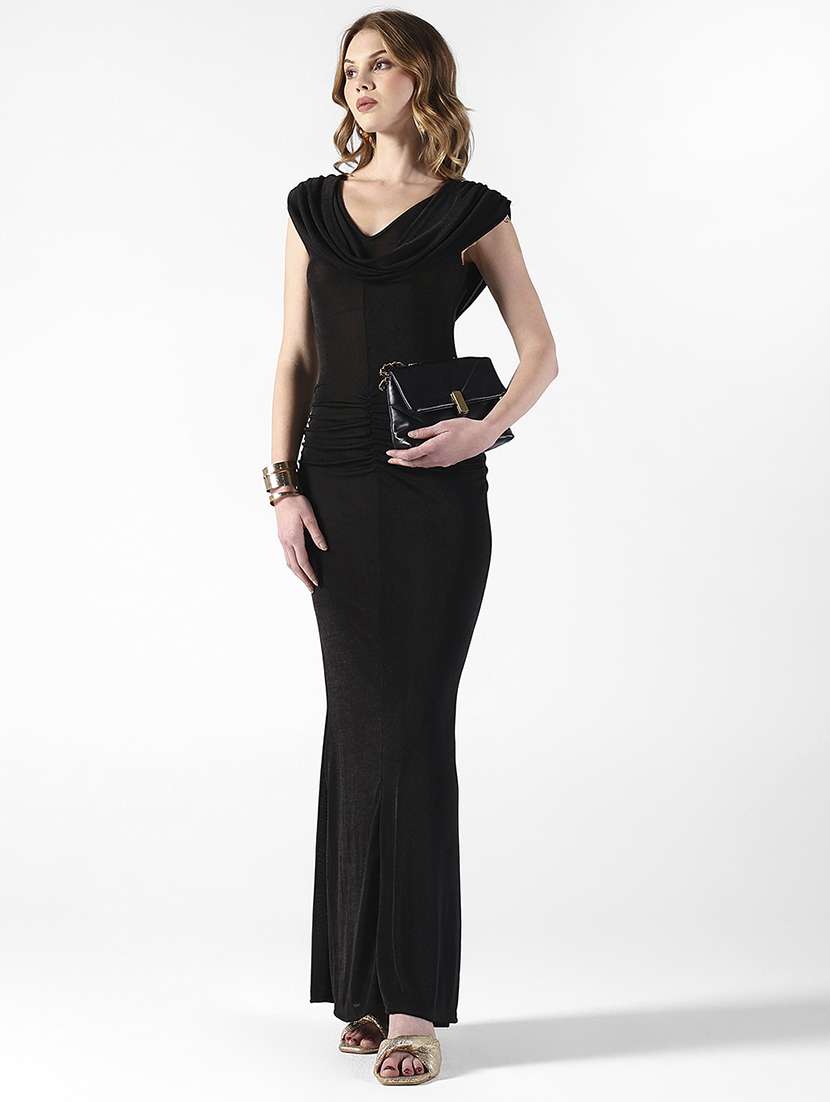 women soldi cowl neck cap sleeve bodycon dress - 22322054 -  Standard Image - 2