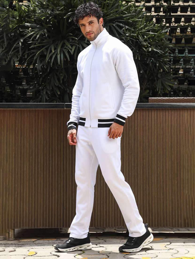 men solid long sleeve full length track suit - 22322089 -  Standard Image - 2