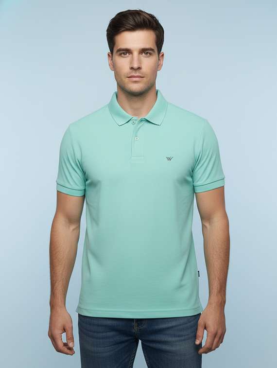 men solid short sleeve regular fit polo t-shirt