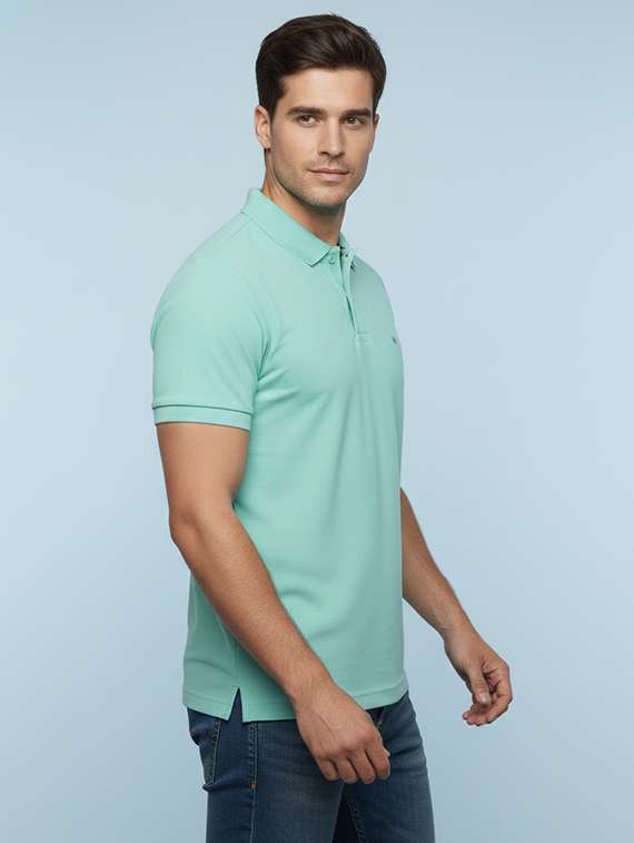 men solid short sleeve regular fit polo t-shirt - 22322091 -  Standard Image - 2