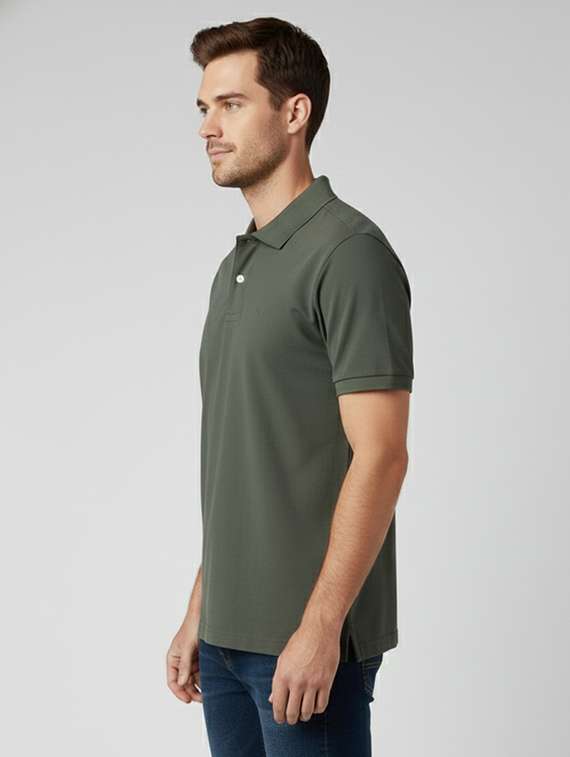 men solid short sleeve regular fit polo t-shirt - 22322092 -  Standard Image - 2