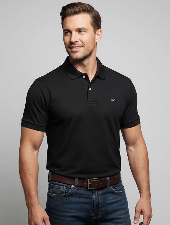 men solid short sleeve regular fit polo t-shirt