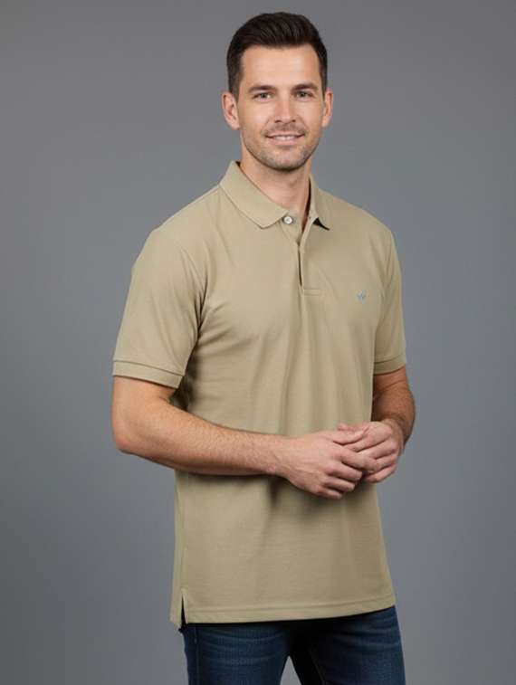 men solid short sleeve regular fit polo t-shirt