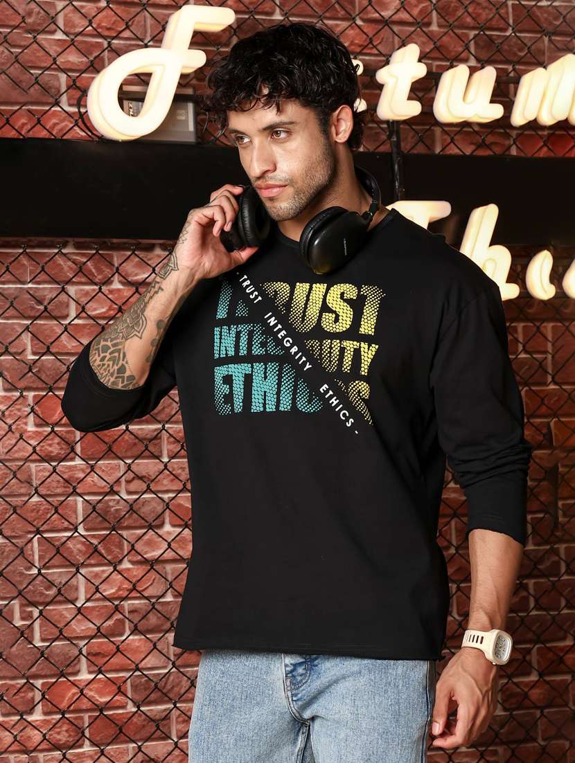 men chest print long sleeve regular fit t-shirt - 22322107 -  Standard Image - 2