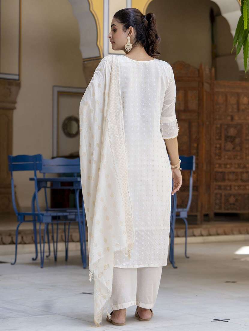 women printed three quarter sleeve kurta pant with dupatta set - 22322127 -  Standard Image - 2