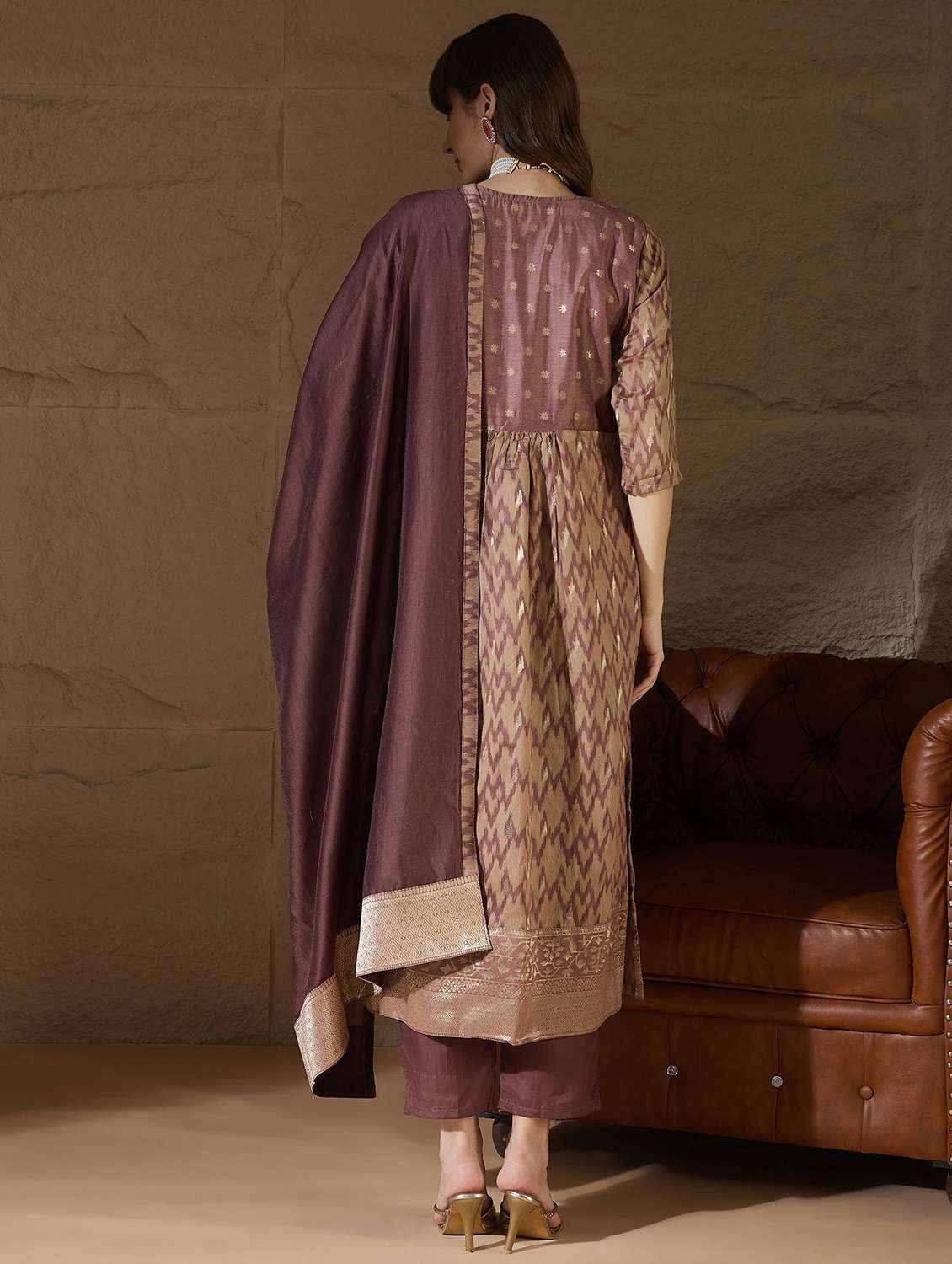 women self design three quarter sleeve kurta pant with dupatta set - 22322184 -  Standard Image - 2