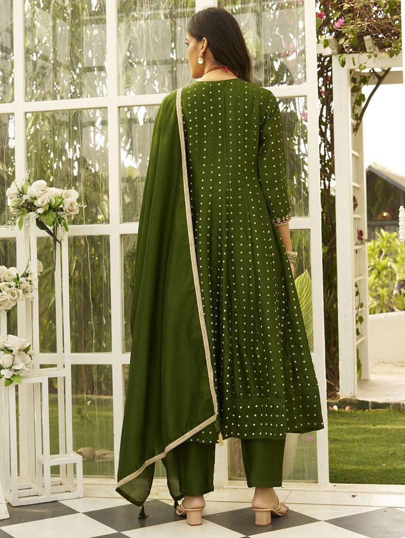 Women Printed Three Quarter Sleeve Kurta Pant With Dupatta Set - 22322301 -  Standard Image - 2