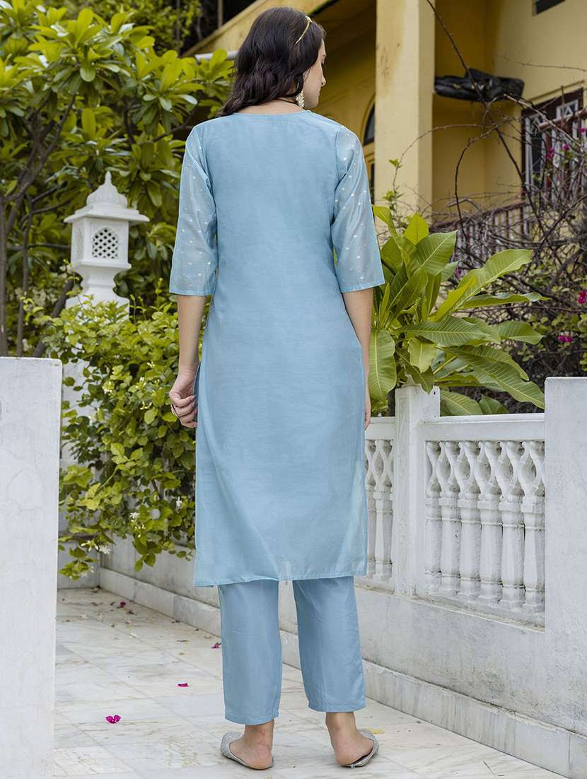 women self design three quarter sleeve kurta pant with dupatta set - 22322365 -  Standard Image - 2