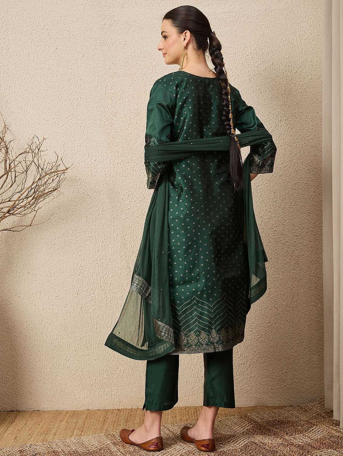 women self design three quarter sleeve kurta pant with dupatta set - 22322488 -  Standard Image - 2
