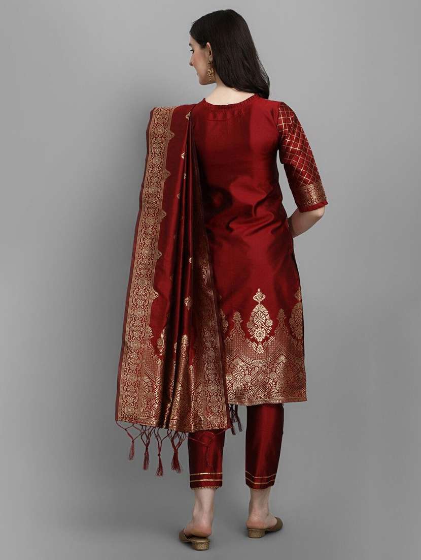 women self design three quarter sleeve kurta pant with dupatta set - 22322560 -  Standard Image - 2