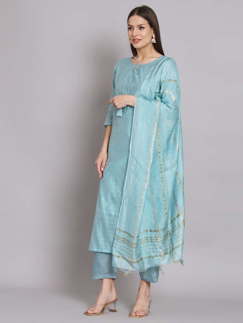 women self design three quarter sleeve kurta pant with dupatta set - 22322611 -  Standard Image - 2