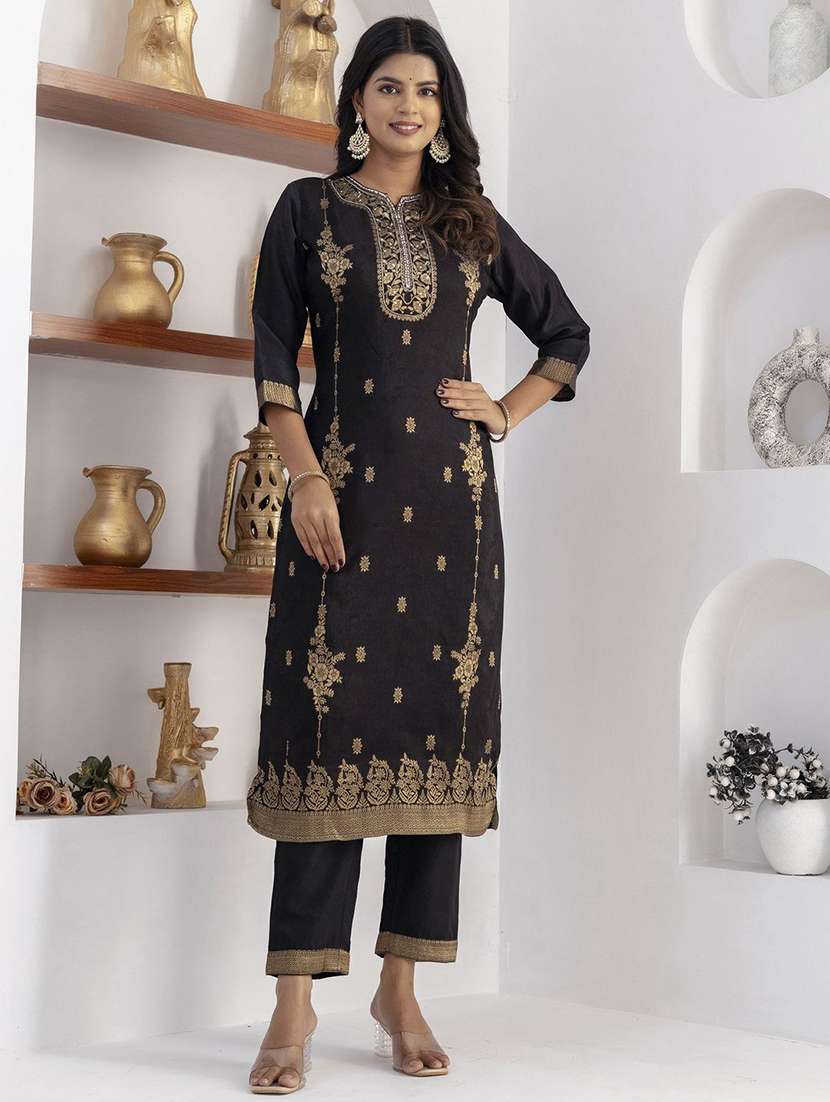 women self design three quarter sleeve kurta pant with dupatta set - 22322618 -  Standard Image - 2