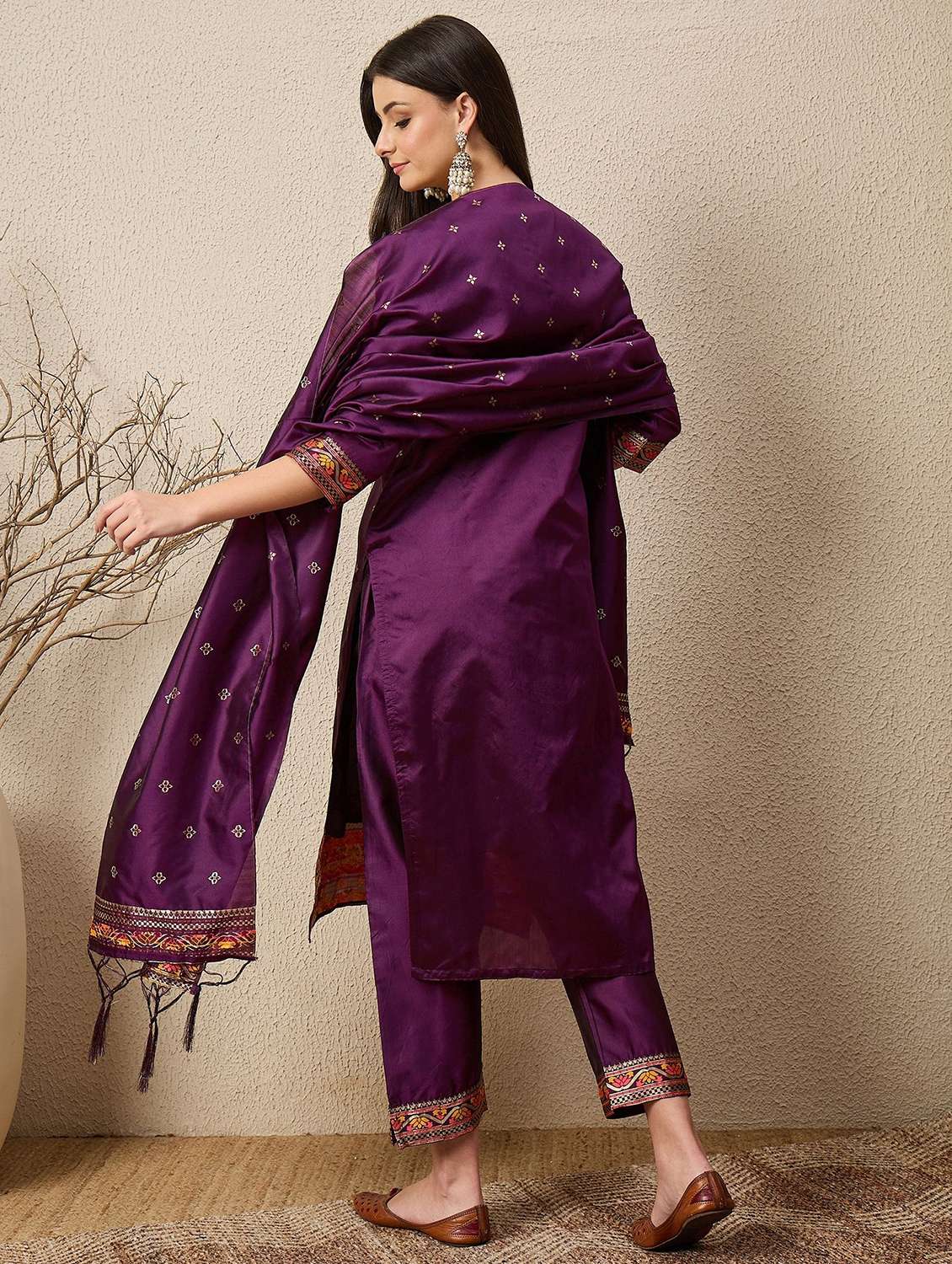 women self design three quarter sleeve kurta pant with dupatta set - 22322642 -  Standard Image - 2