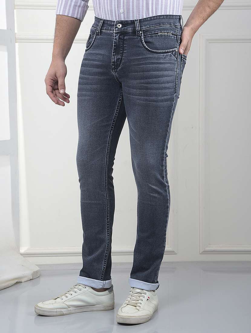 Men Washed Mid Rise Full Length Jeans - 22322933 -  Standard Image - 2