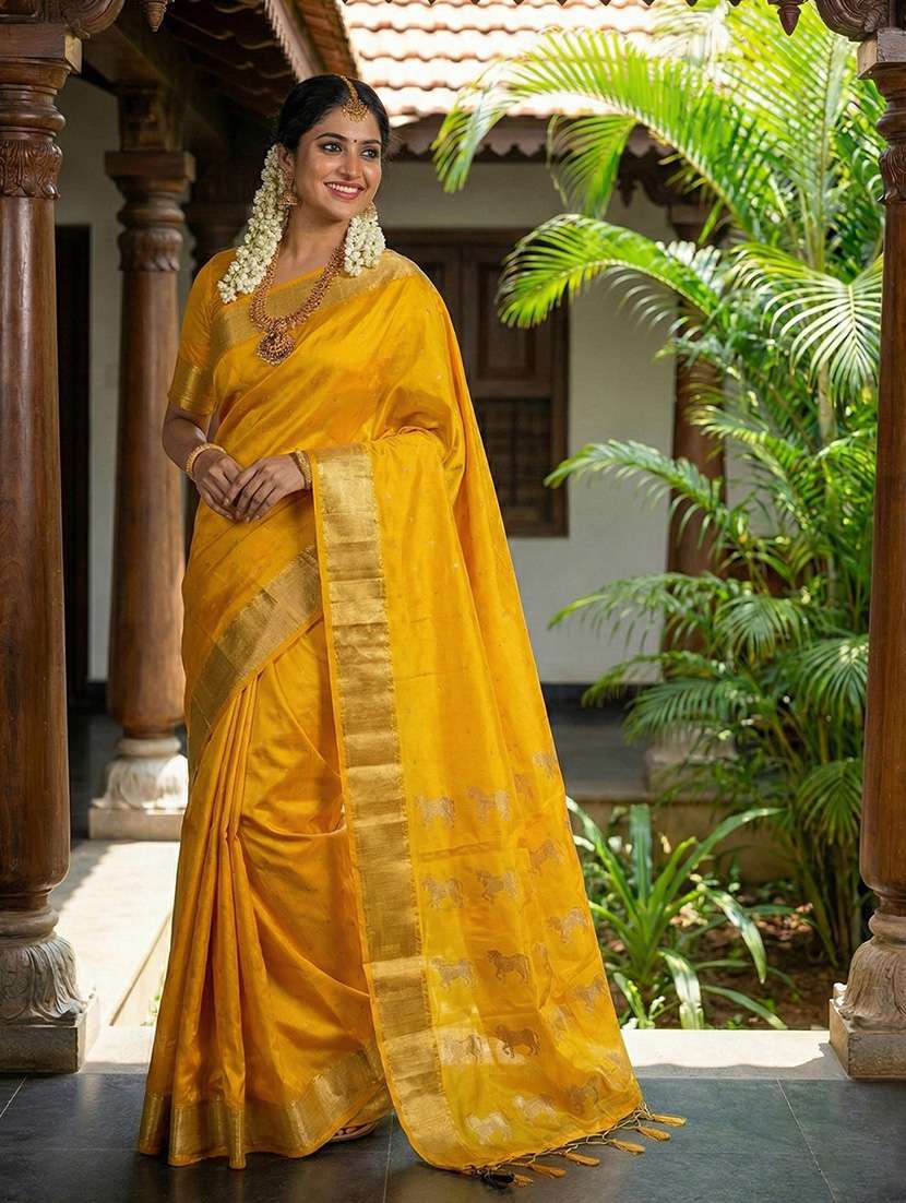 women self design bordered saree with blouse