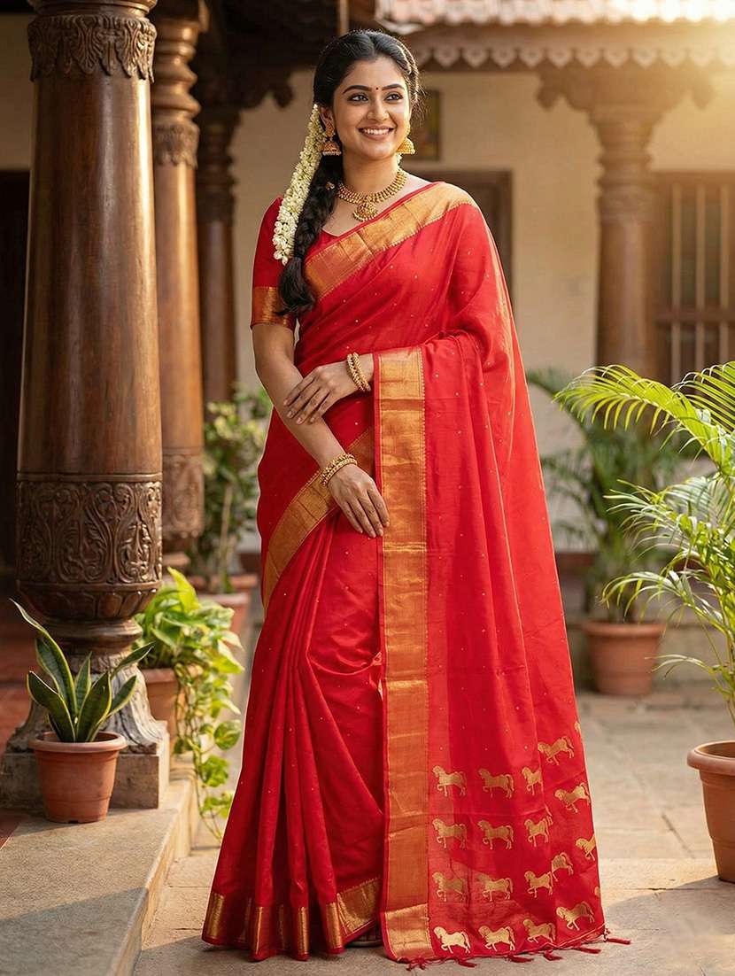women self design bordered saree with blouse