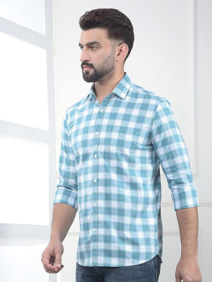 Men Checkered Long Sleeve Slim Fit Casual Shirt - 22323053 -  Standard Image - 2