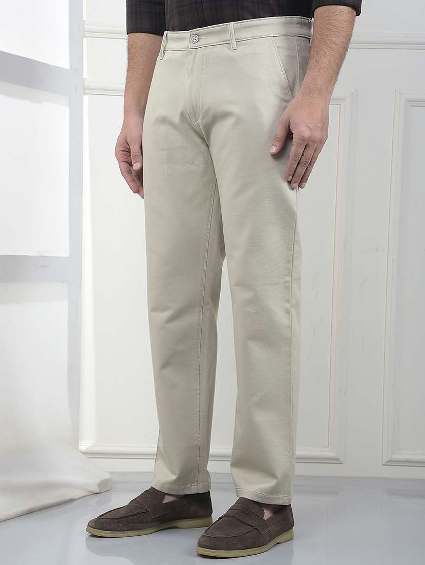 men solid mid rise chinos casual trouser - 22323071 -  Standard Image - 2
