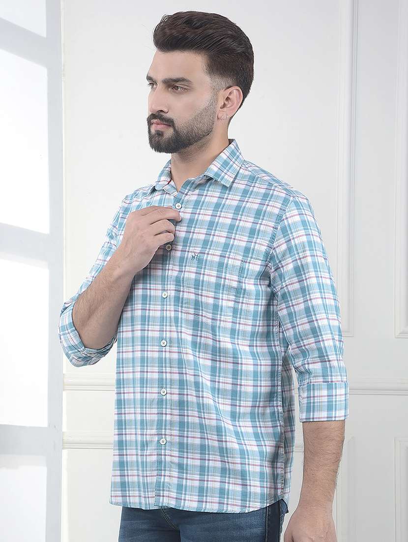 men checkered long sleeve slim fit casual shirt - 22323119 -  Standard Image - 2