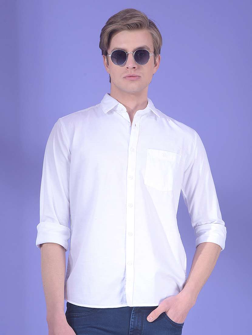 men solid short sleeve slim fit casual shirt