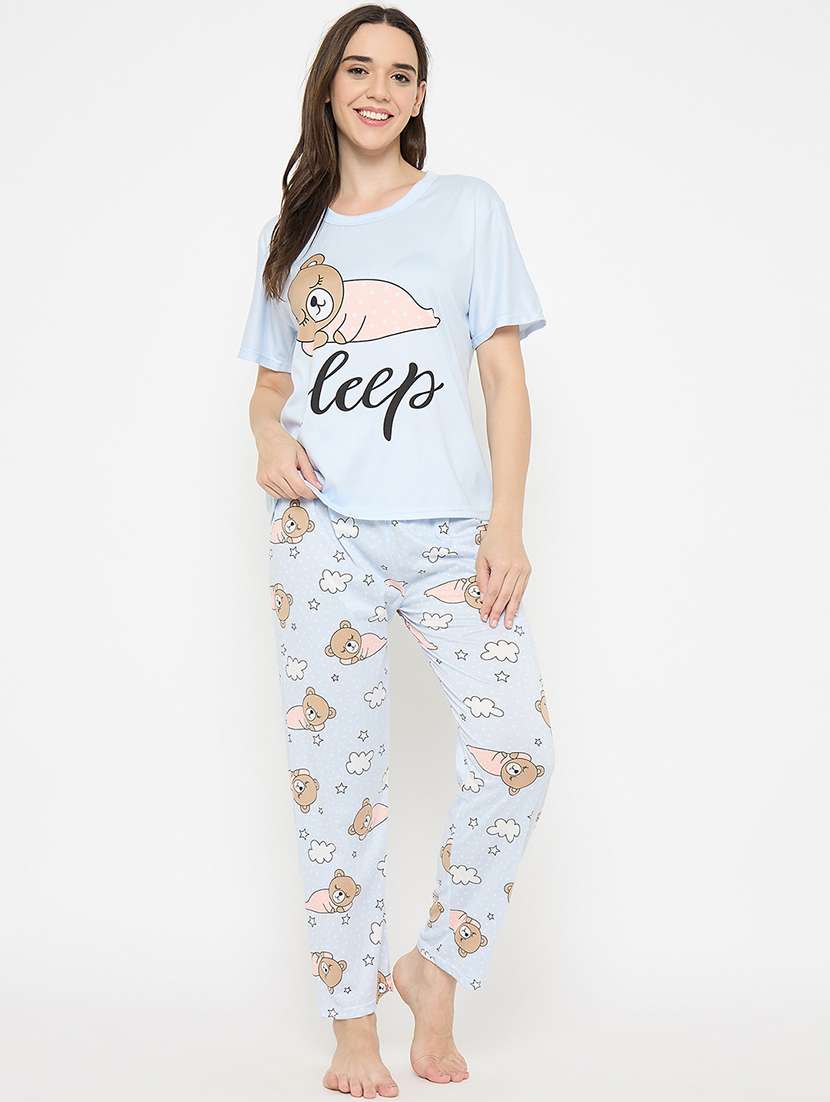 Women Printed Nightwear Pyjama Set - 22323233 -  Standard Image - 2
