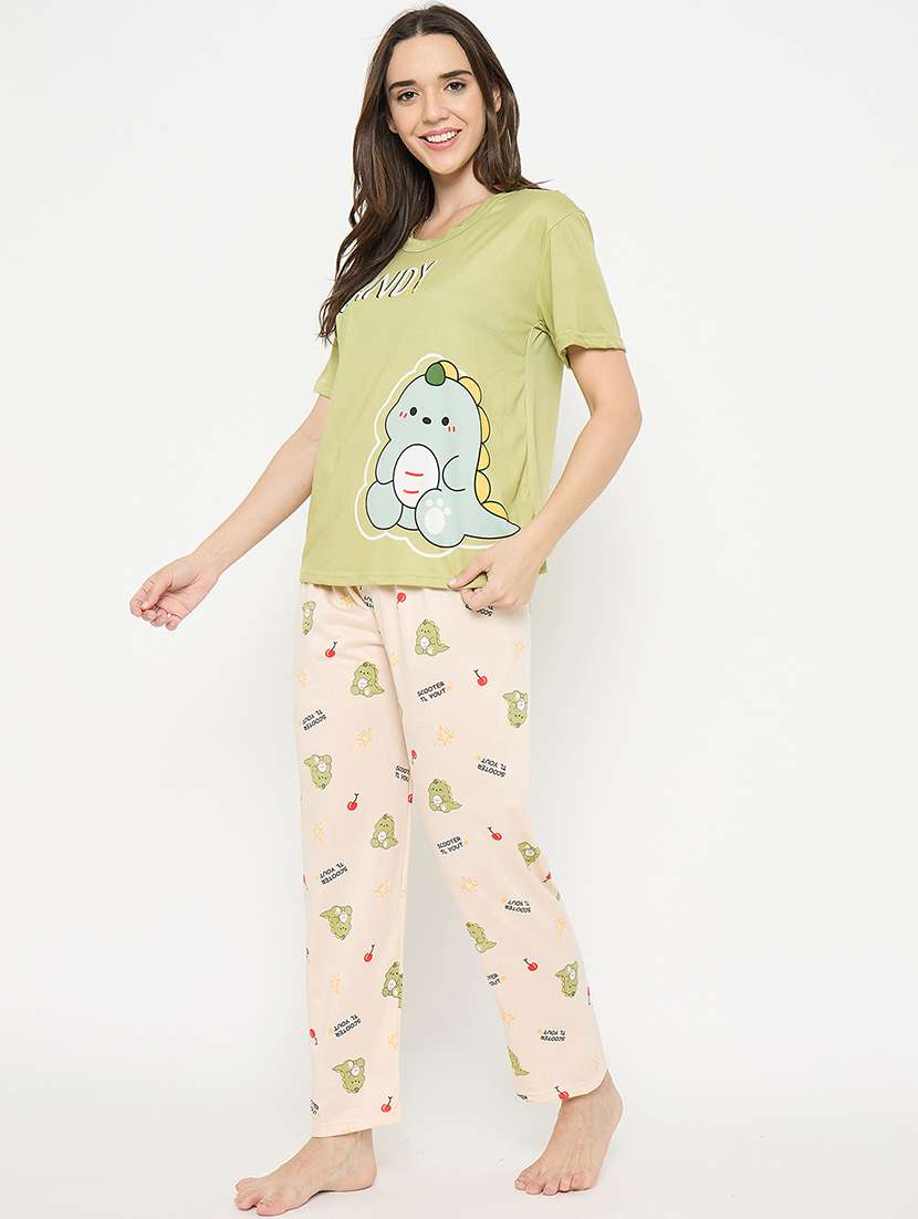 Women Printed Nightwear Pyjama Set - 22323235 -  Standard Image - 2
