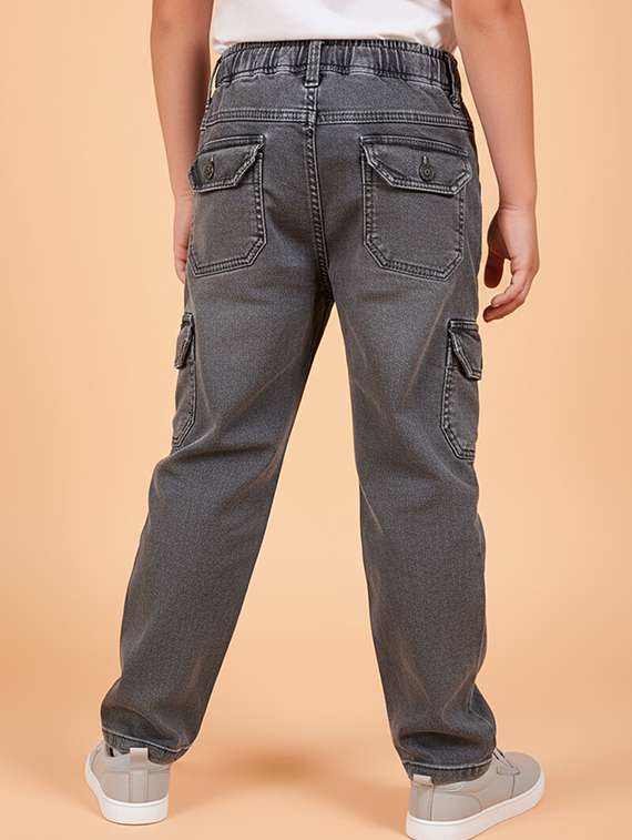 boys solid mid rise cargo - 22323246 -  Standard Image - 2