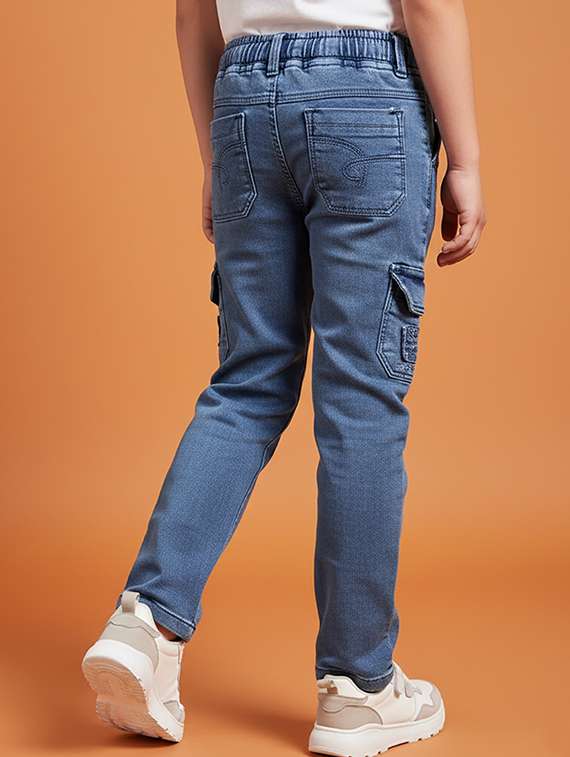 blue cotton blend plain jean - 22323251 -  Standard Image - 2
