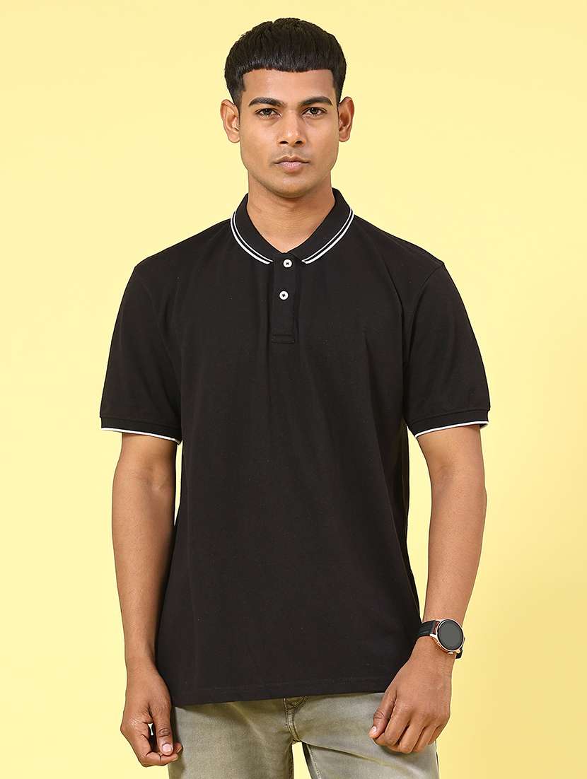 men solid short sleeve regular fit polo t-shirt - 22323503 -  Standard Image - 2