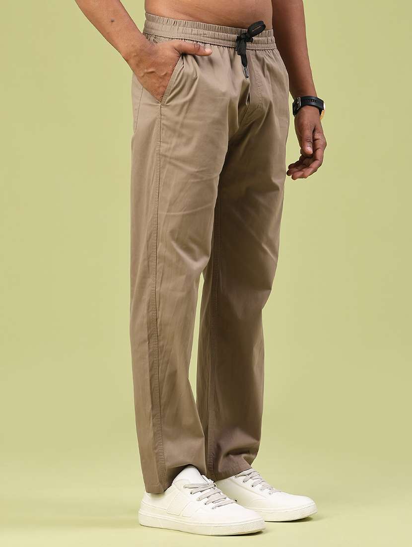 men solid mid rise full length track pant - 22323594 -  Standard Image - 2